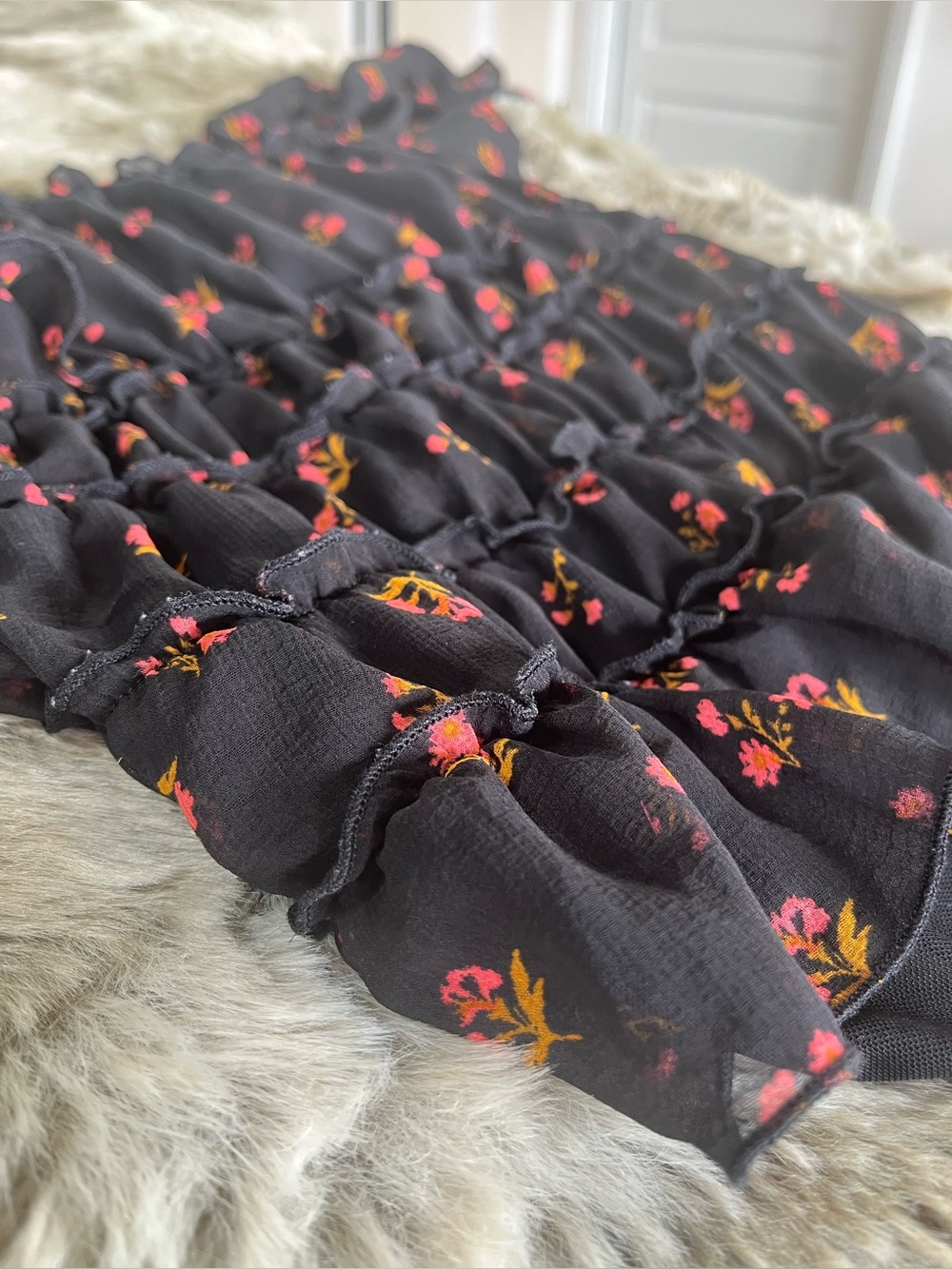 Intimately Free People Floral Off-the-Shoulder Smocked Bodysuit Size M